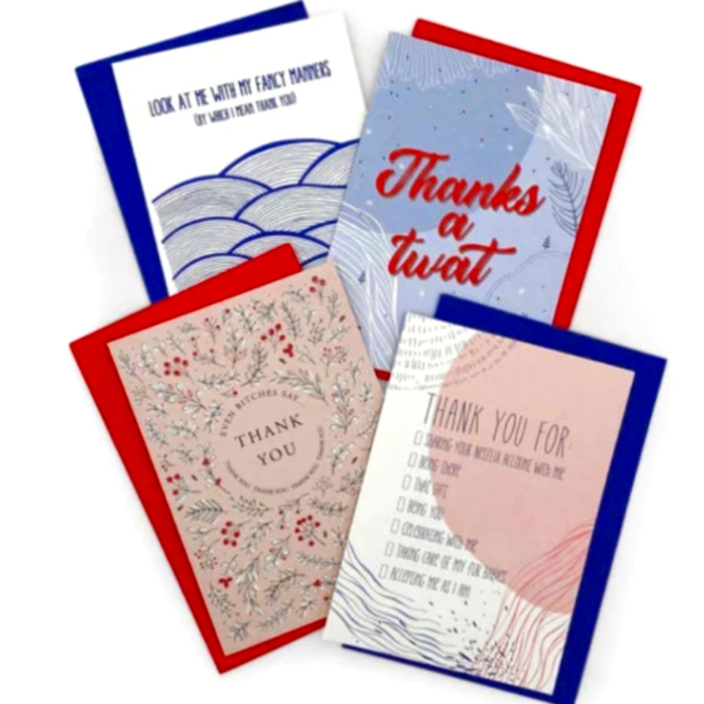 Assorted Sarcastic Thank You Cards Set Of 4